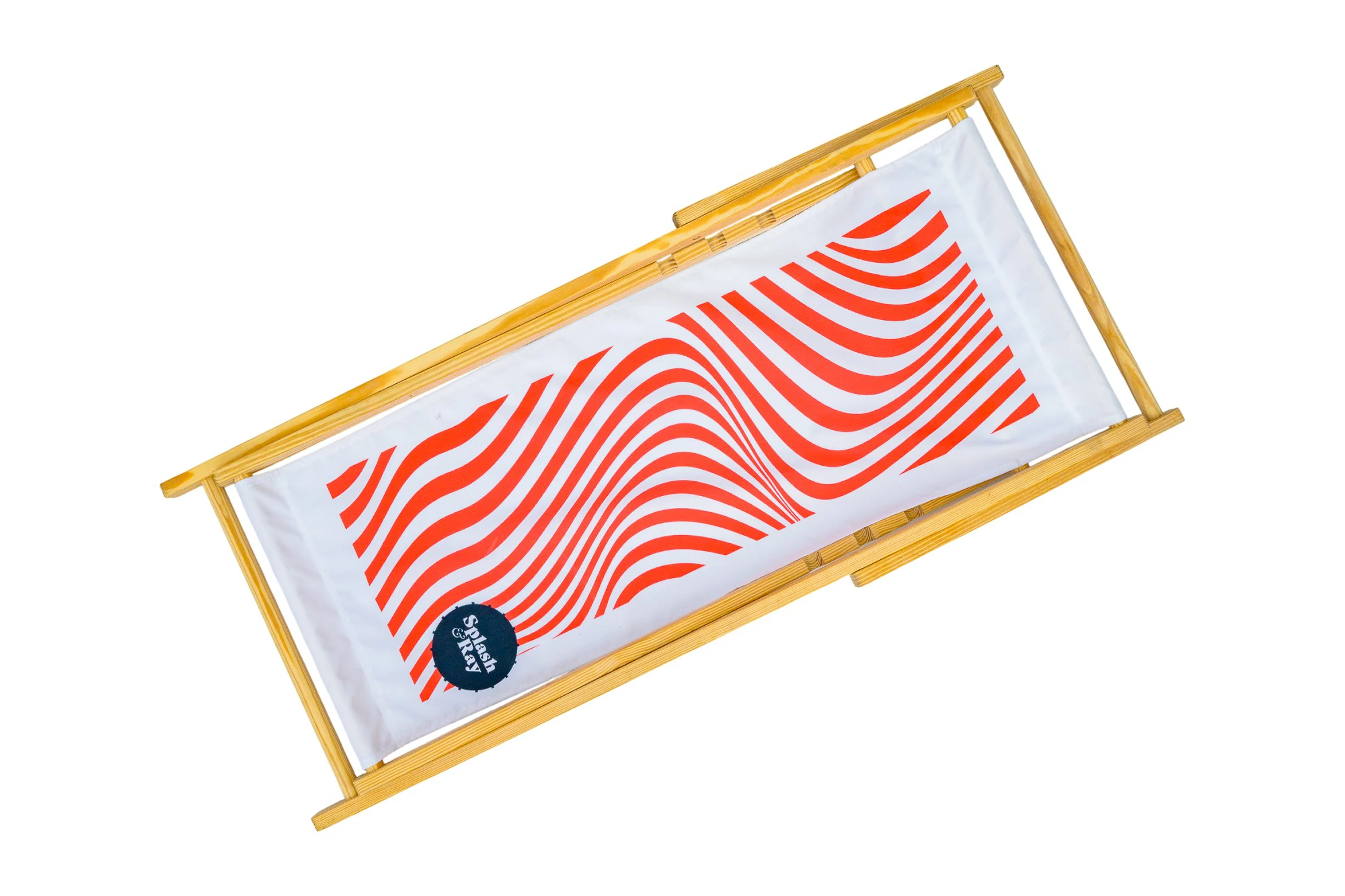 Ebb and Flow Wooden Deckchair - Red - Image 4